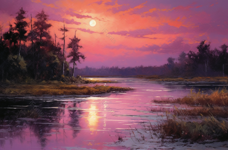 夕阳西下自然风景手绘背景图,插画/手绘图,插画/手绘图库,插画/手绘图下载,插画/手绘